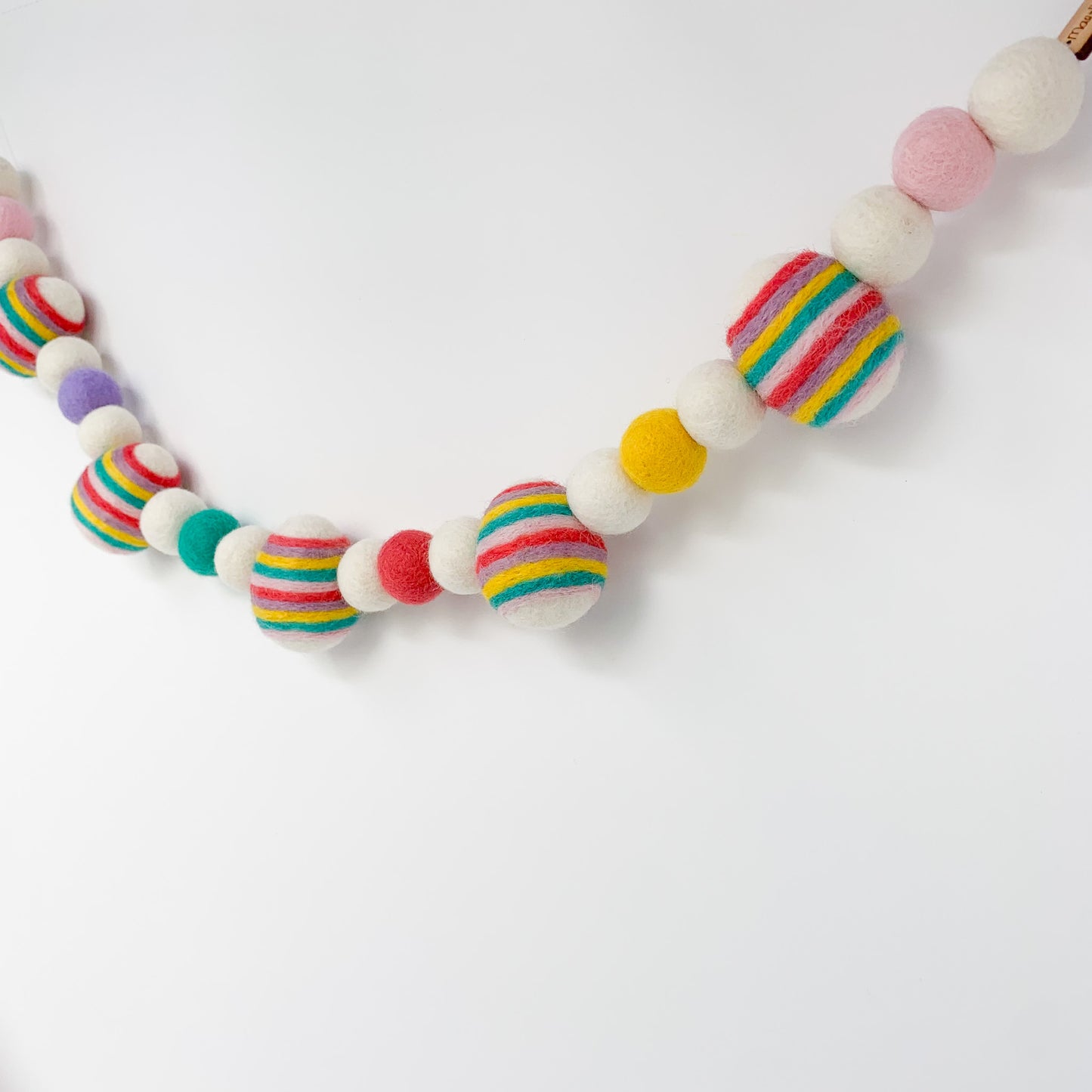 Striped Easter Eggs Felt Garland
