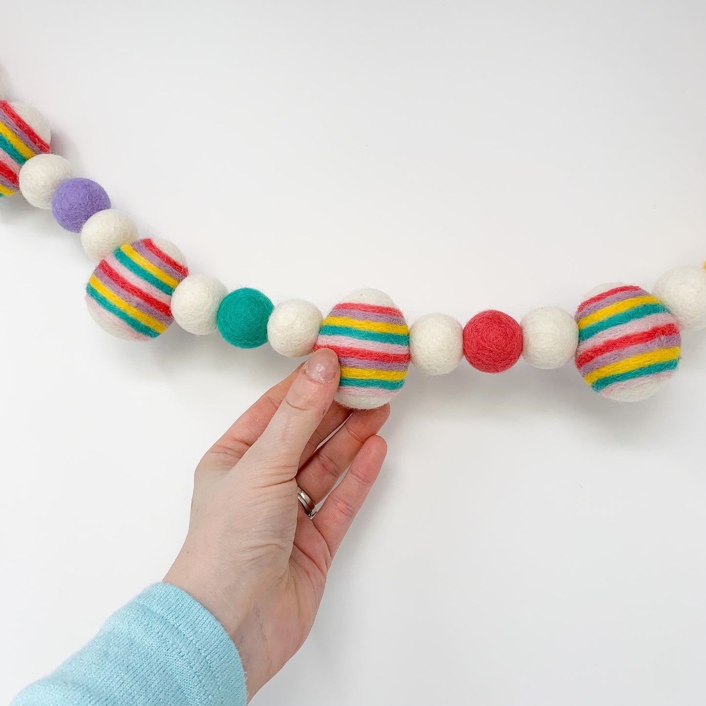 Striped Easter Eggs Felt Garland