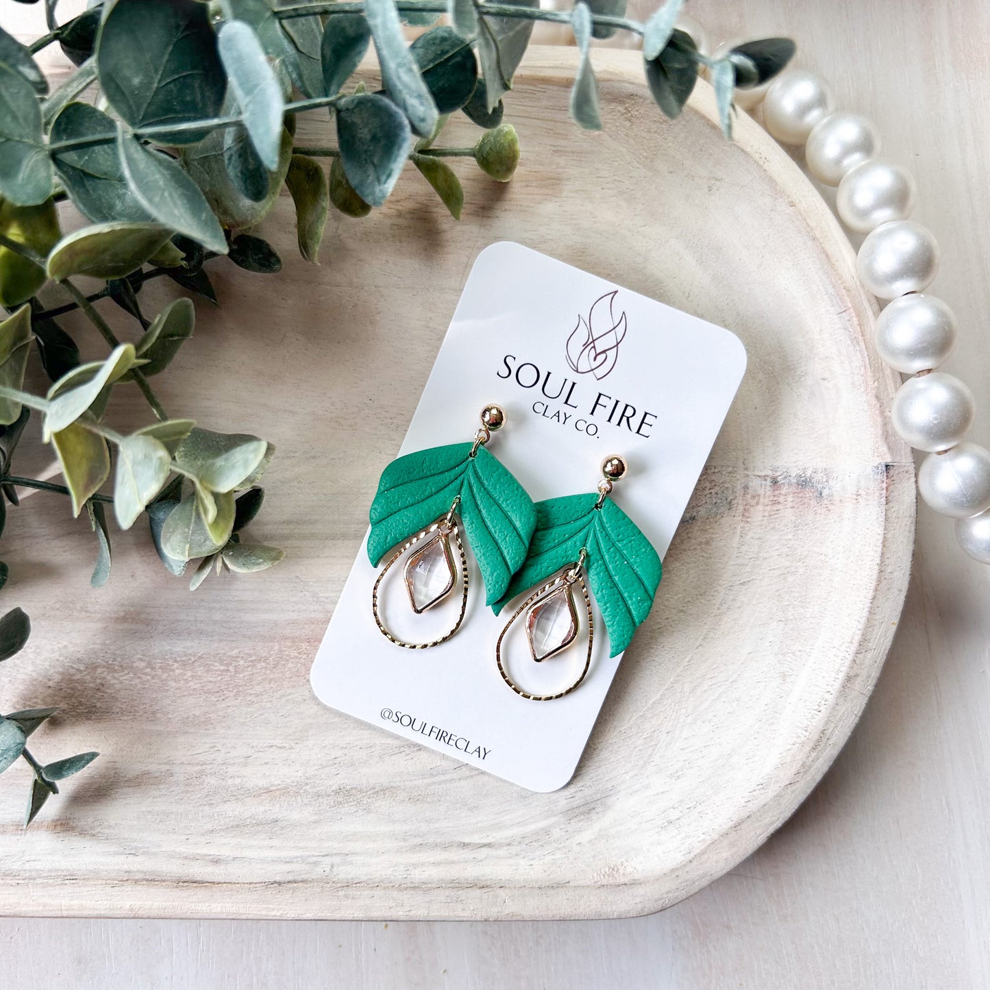 Feather Bling Drop Statement Earrings