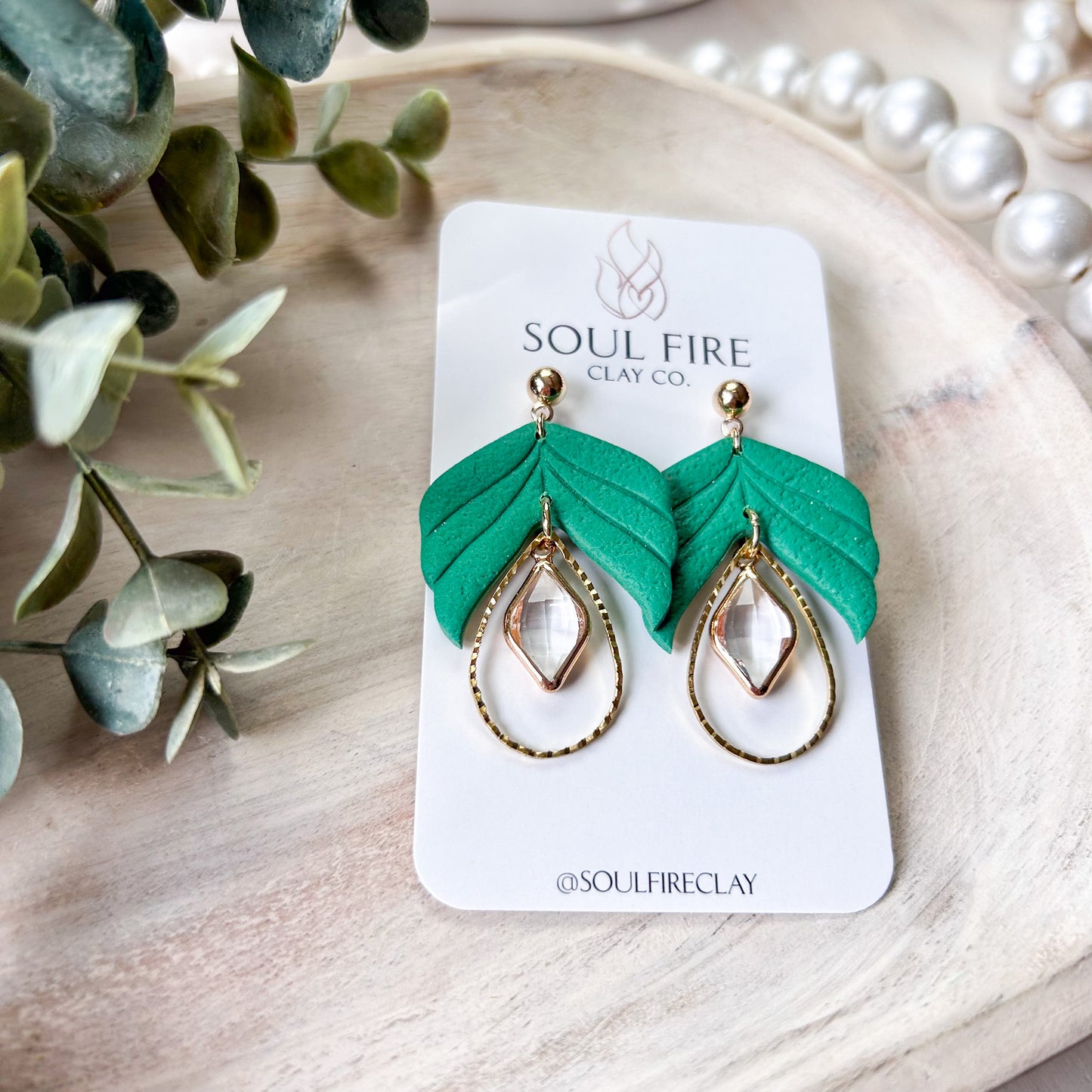 Feather Bling Drop Statement Earrings