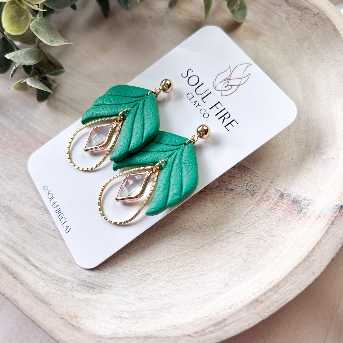 Feather Bling Drop Statement Earrings