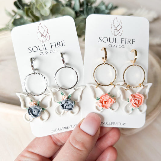 Floral Butterfly Statement Earrings