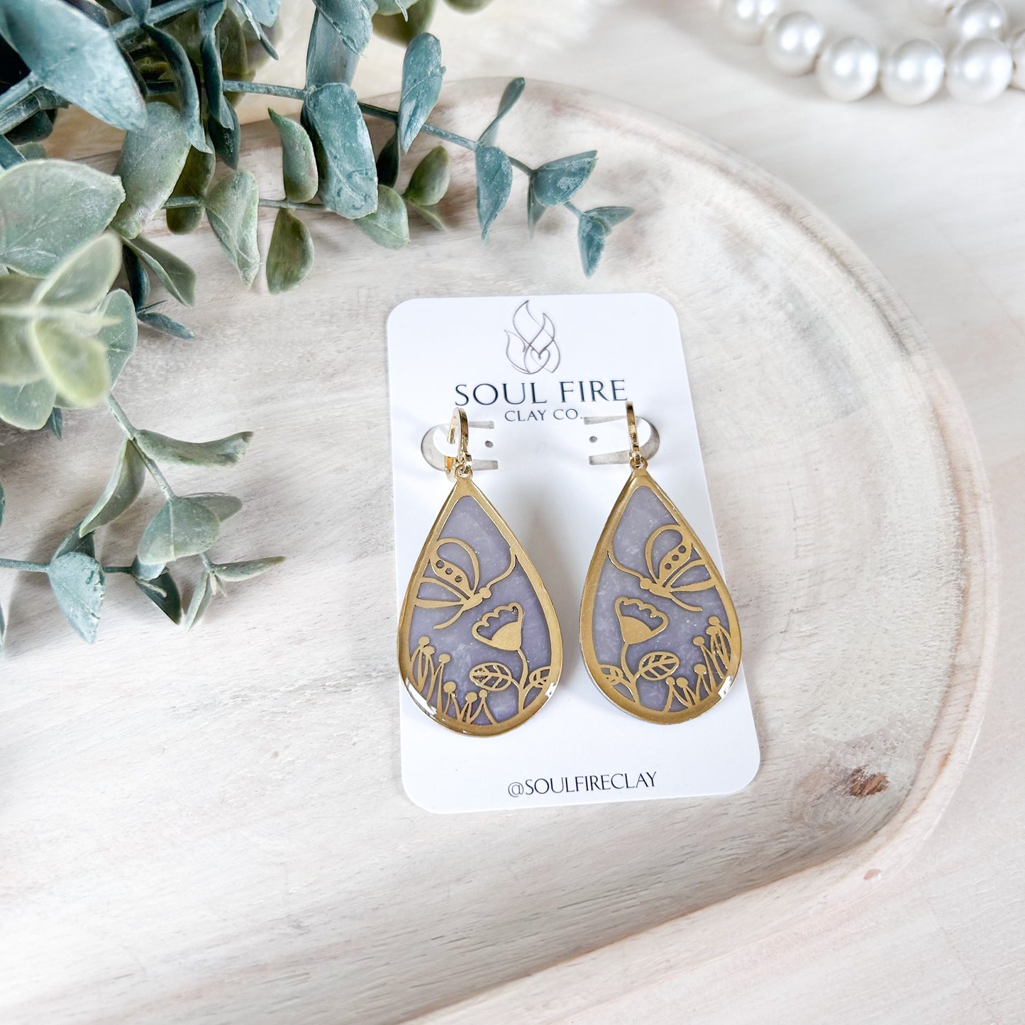 Butterfly Garden Teardrop Statement Earrings