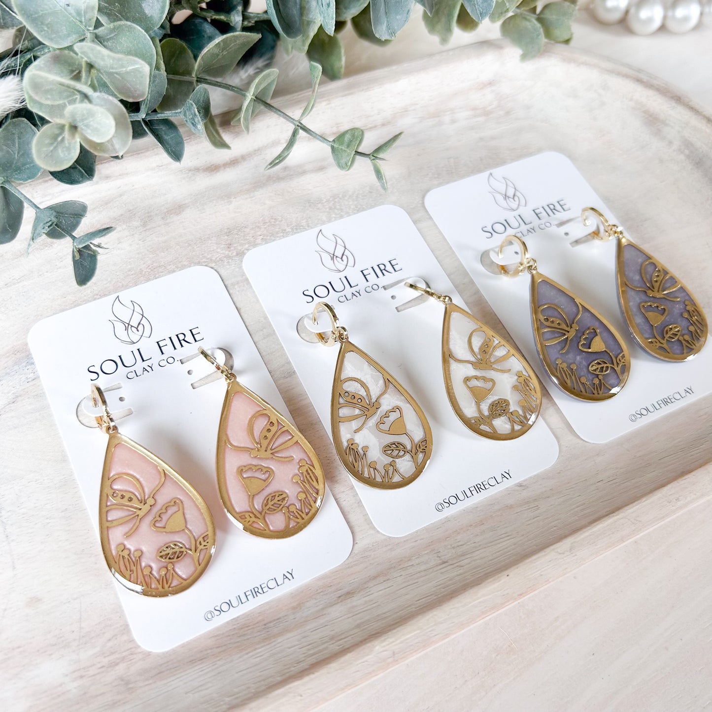 Butterfly Garden Teardrop Statement Earrings