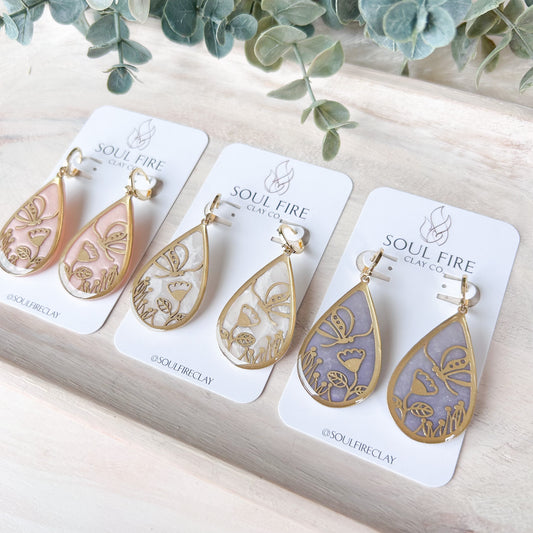 Butterfly Garden Teardrop Statement Earrings
