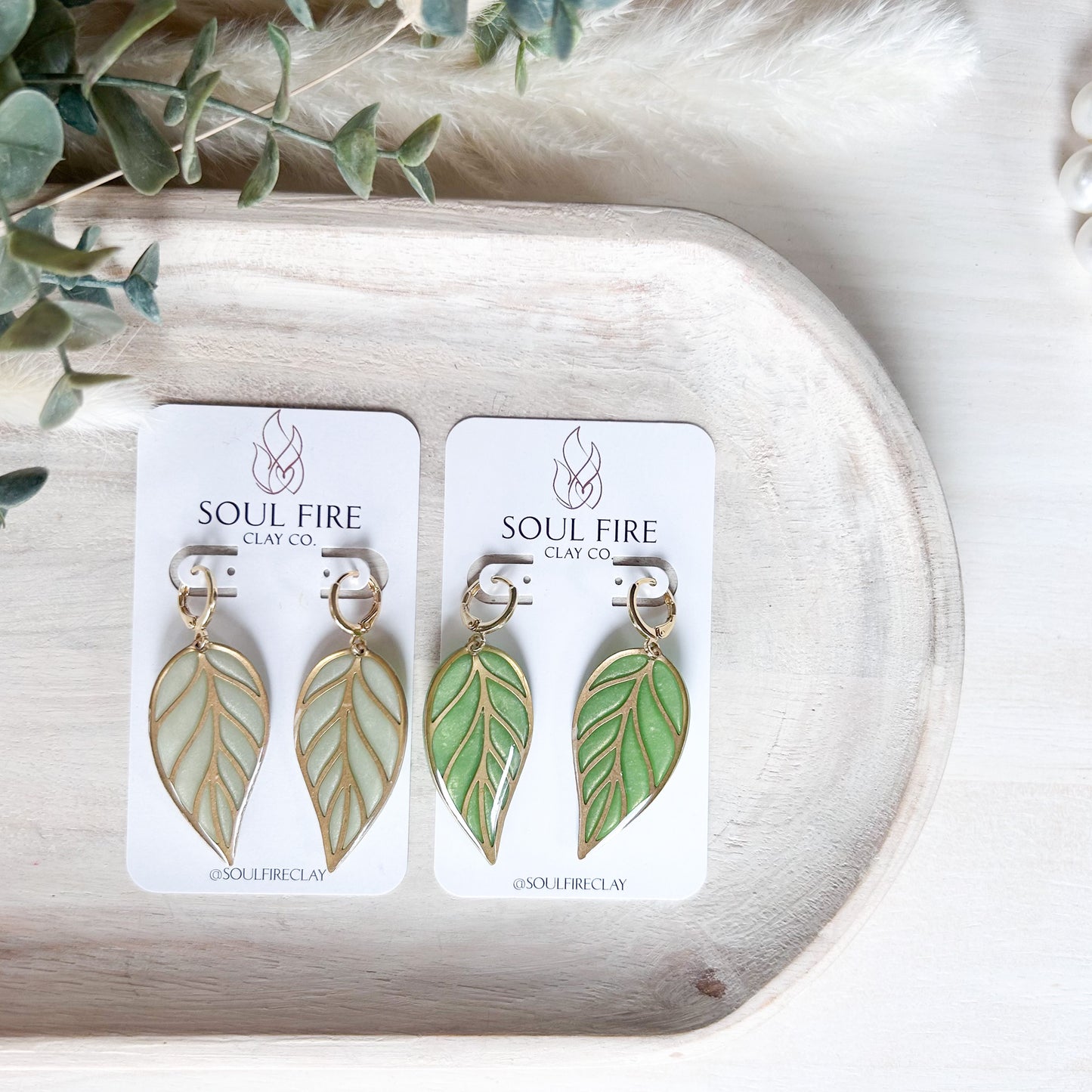 Translucent Leaf Statement Earrings