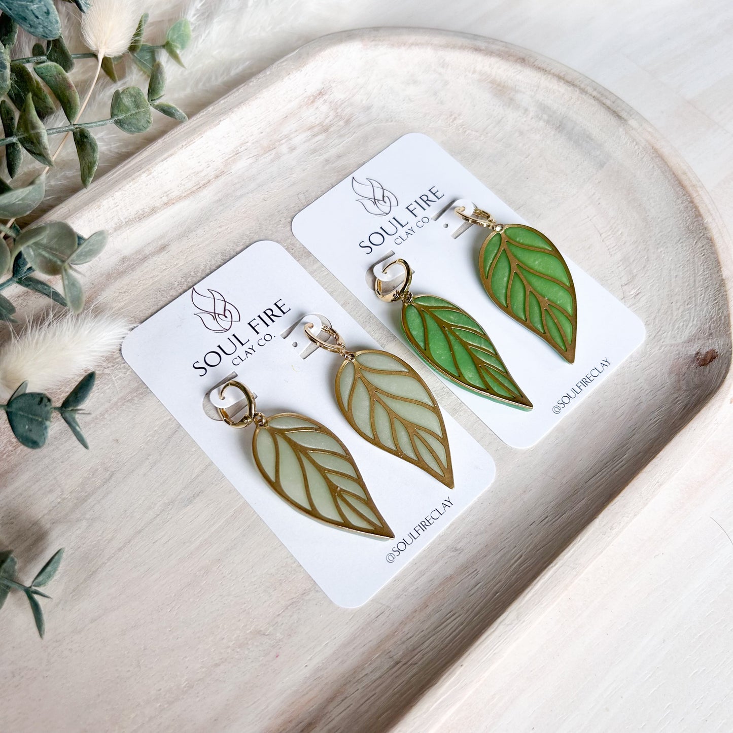 Translucent Leaf Statement Earrings