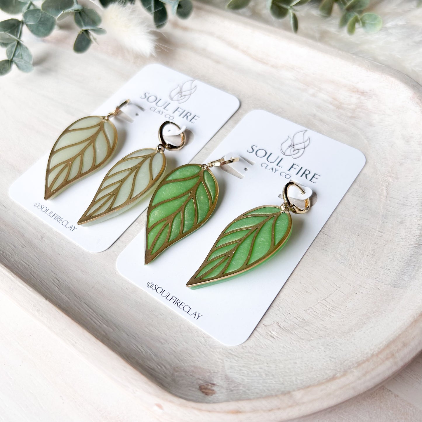 Translucent Leaf Statement Earrings