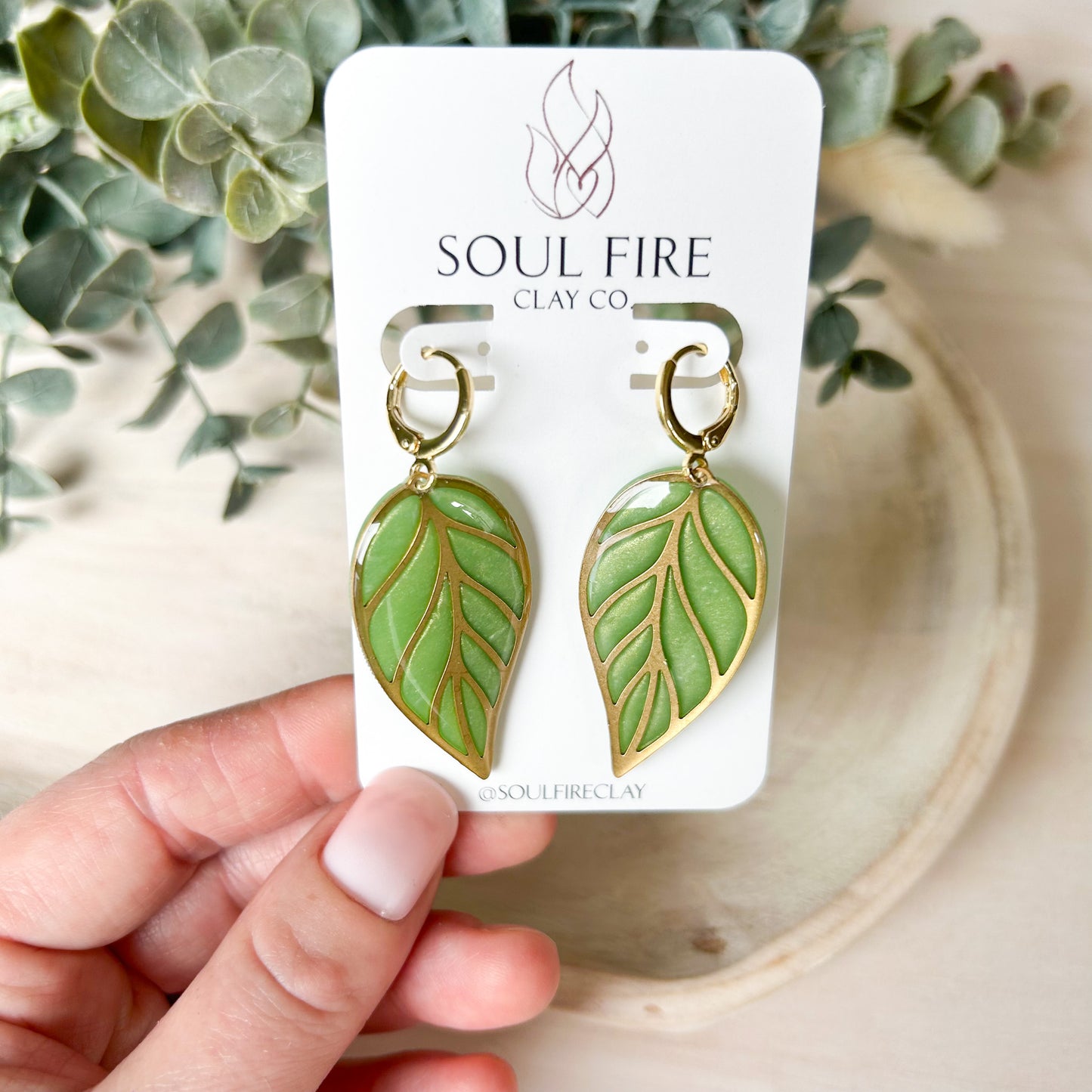 Translucent Leaf Statement Earrings
