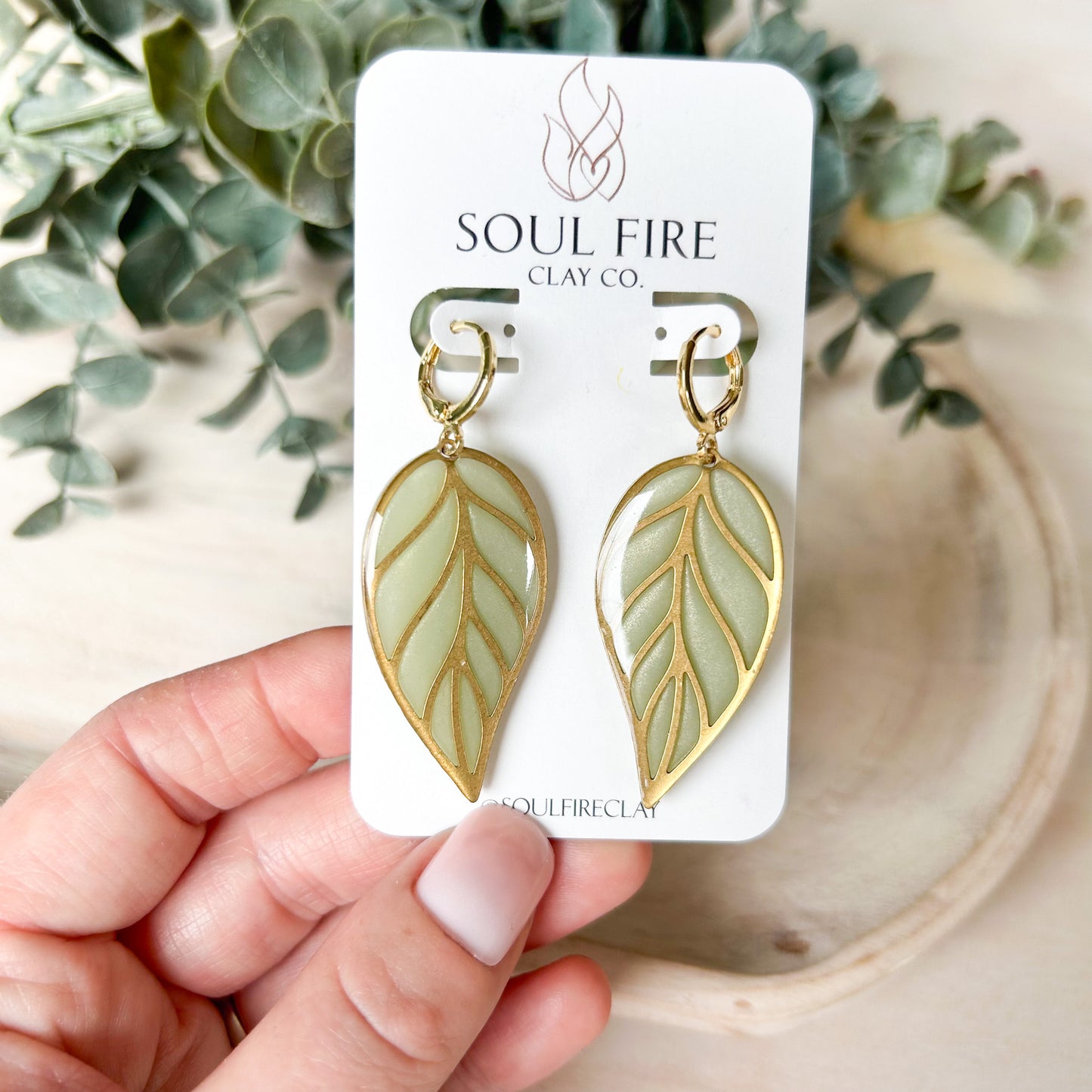 Translucent Leaf Statement Earrings