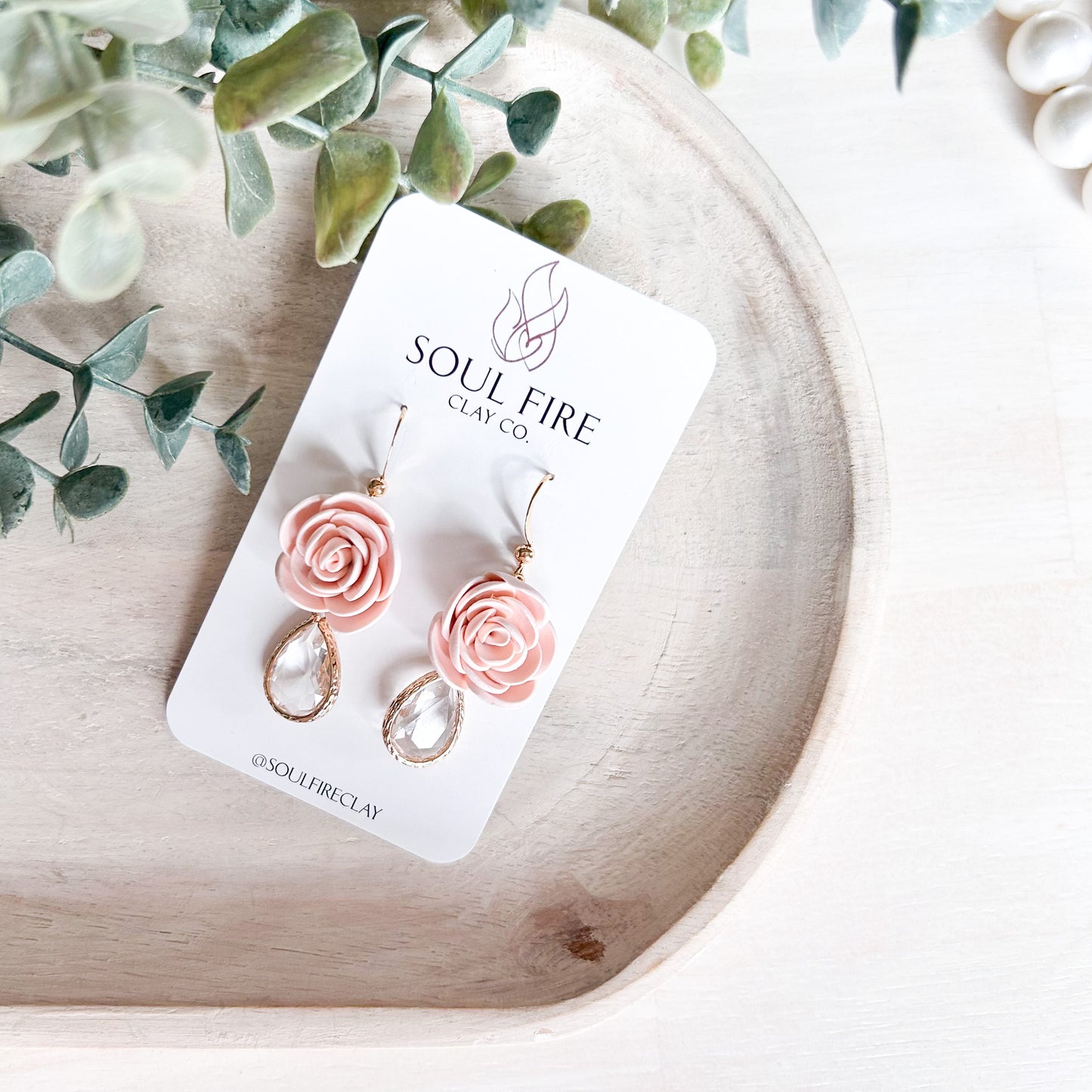 Rose Bling Statement Earrings