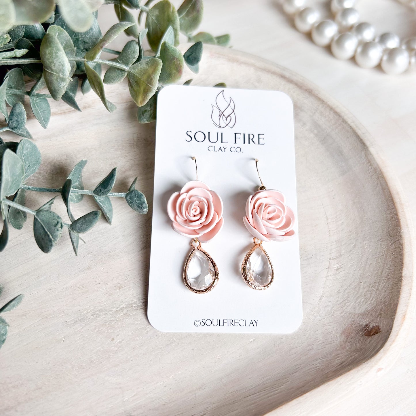 Rose Bling Statement Earrings