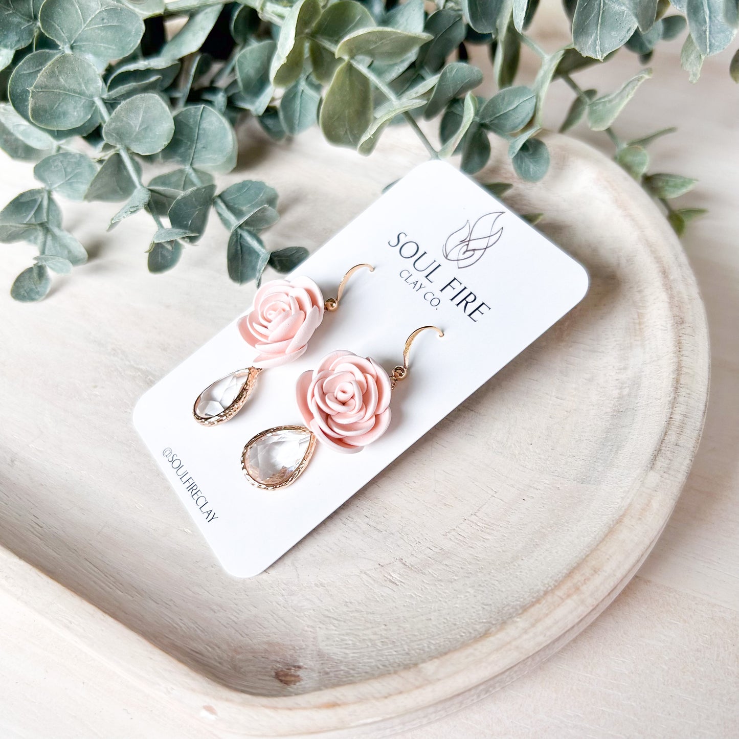 Rose Bling Statement Earrings
