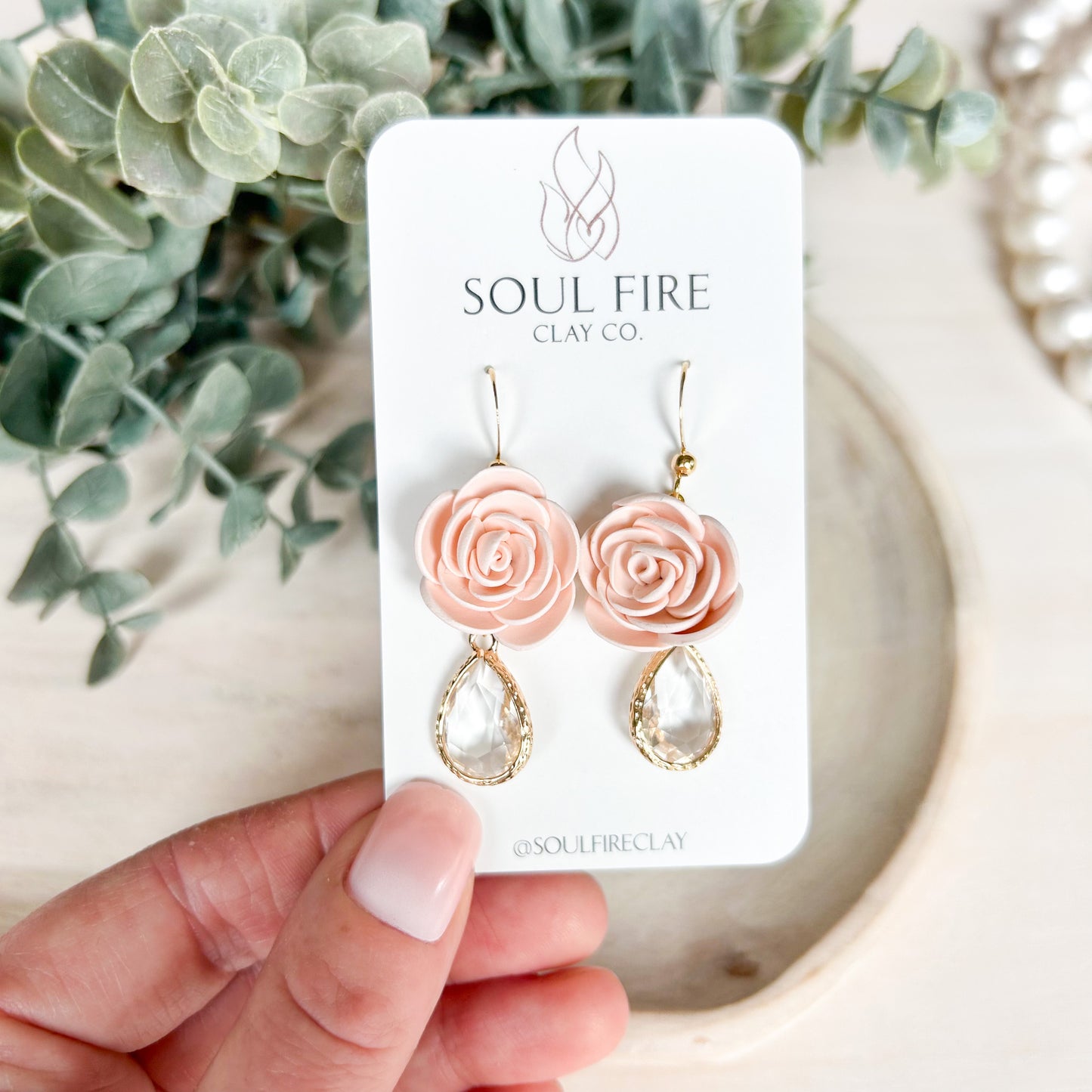 Rose Bling Statement Earrings