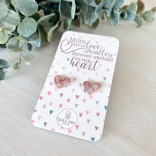 Mother’s Day Heart Studs - Statement Earrings