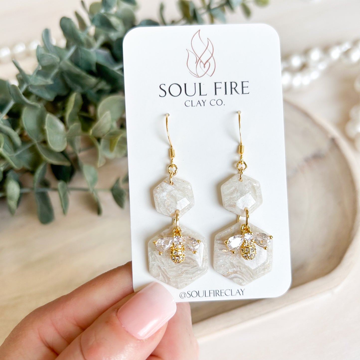 The Bee - Bridgerton Collection - Marbled Statement Earrings