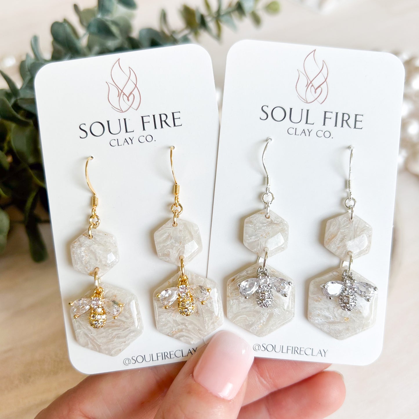 The Bee - Bridgerton Collection - Marbled Statement Earrings