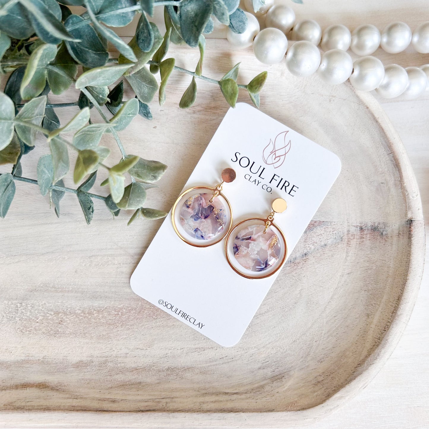 Bridgerton Collection - Circle Drop - Marbled Statement Earrings