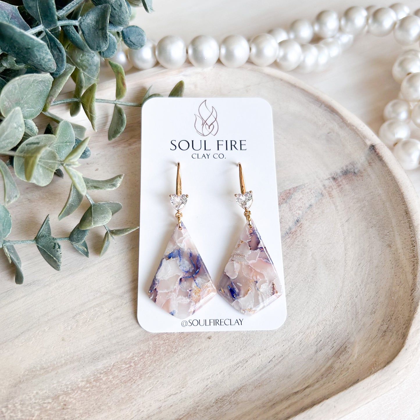 Bridgerton Collection - Diamond Drop - Marbled Statement Earrings