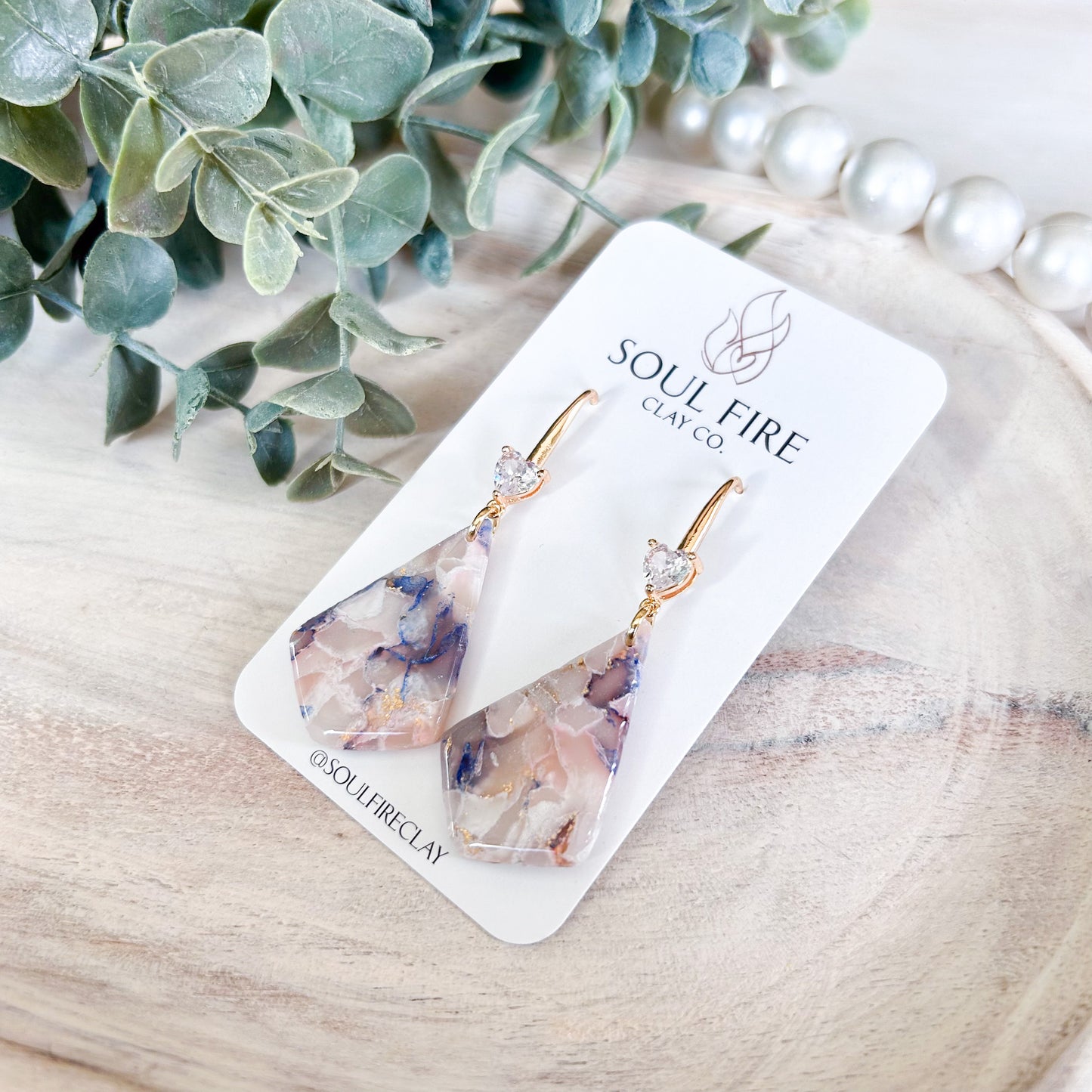 Bridgerton Collection - Diamond Drop - Marbled Statement Earrings