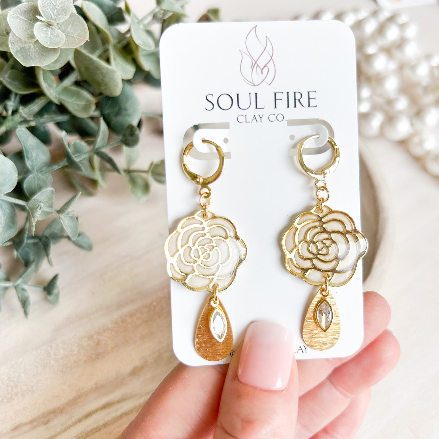 Queen Charlotte - Bridgerton Collection - Rose Statement Earrings