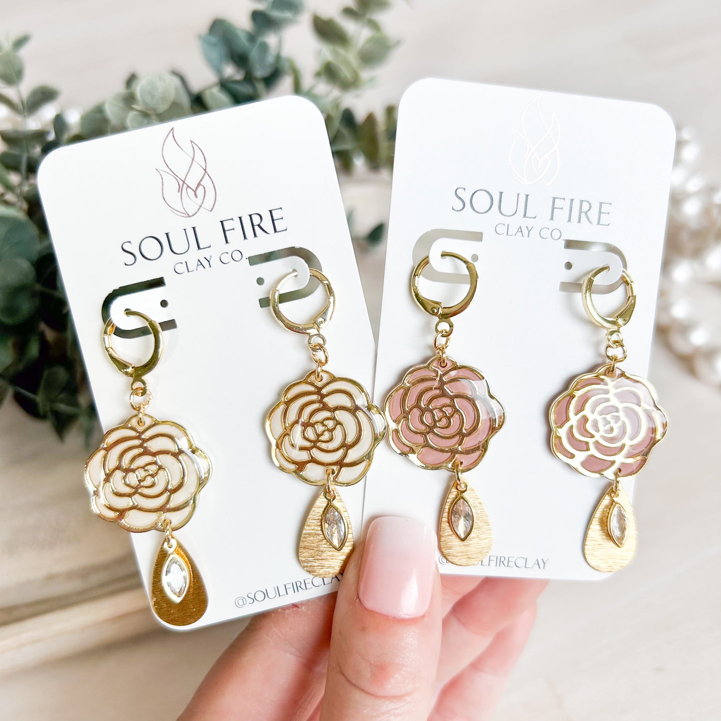 Queen Charlotte - Bridgerton Collection - Rose Statement Earrings