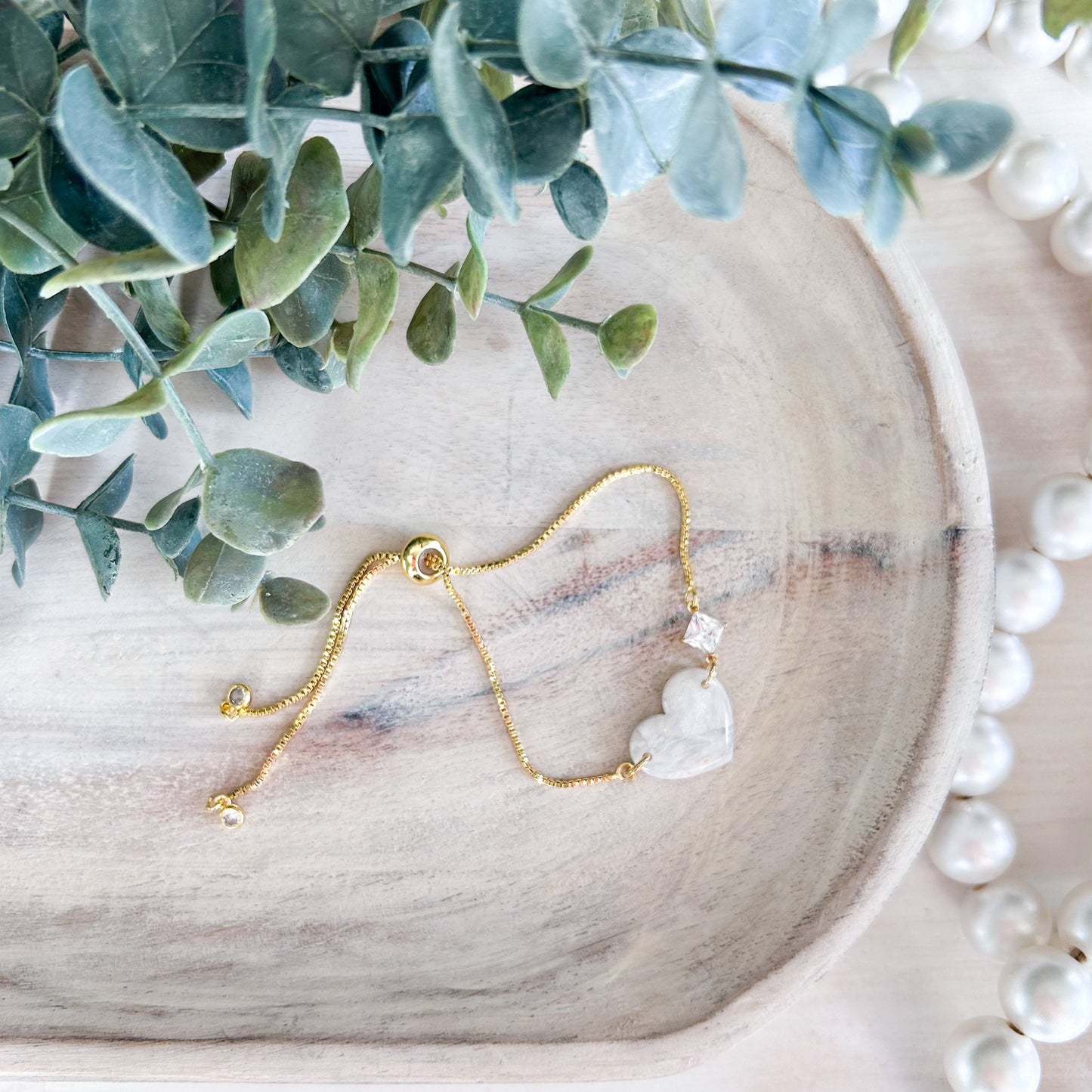Bridgerton Collection - Marbled Heart Bracelet - Gold Chain