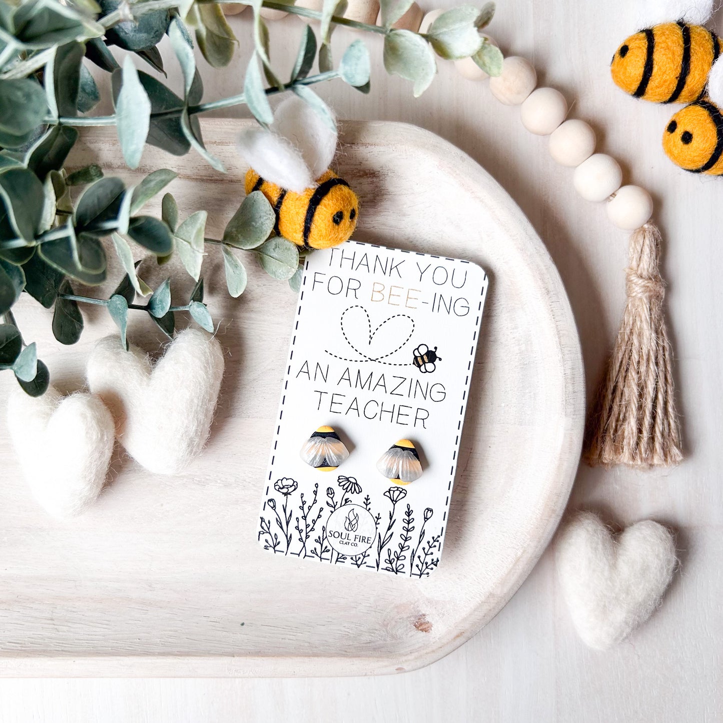 Bee - Educator Teacher Studs - Statement Earrings