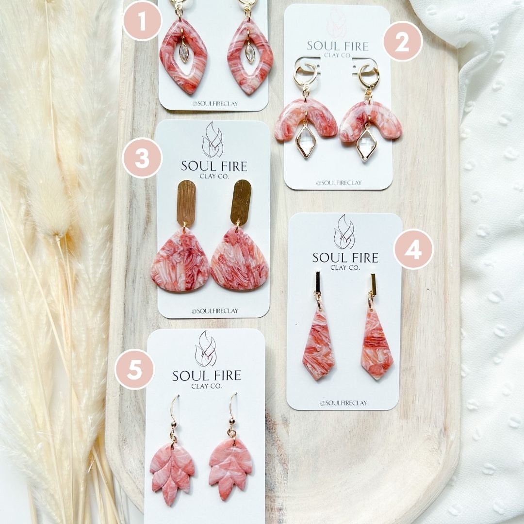 Bronze Marble statement Earrings