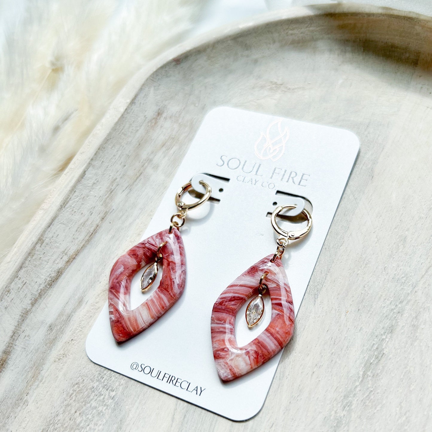 Bronze Marble statement Earrings