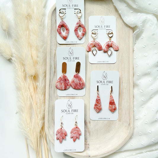 Bronze Marble statement Earrings