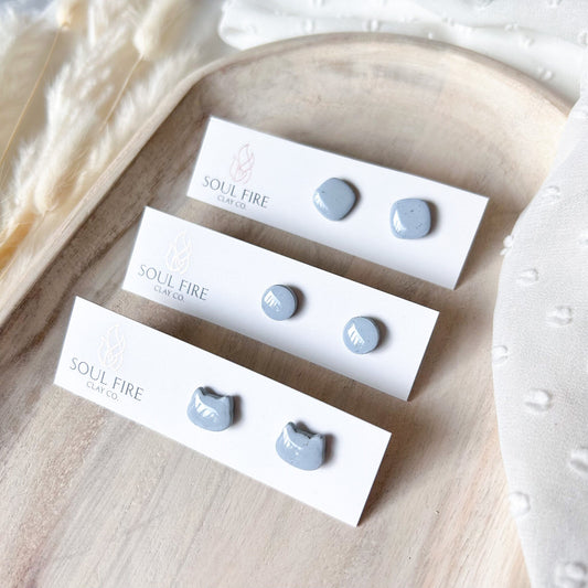 Grey Marble Statement Earrings