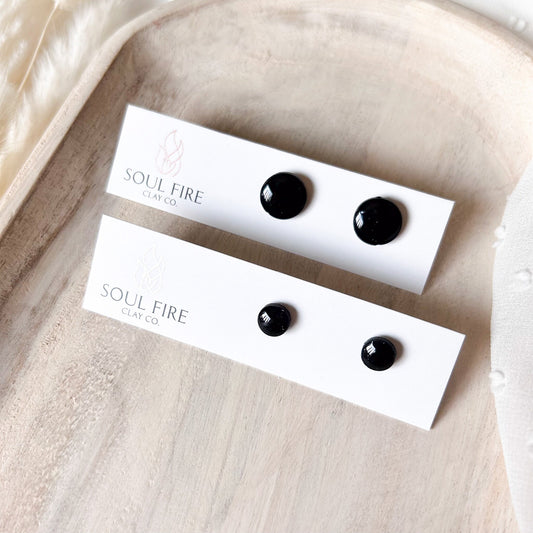 Black Stud Earrings