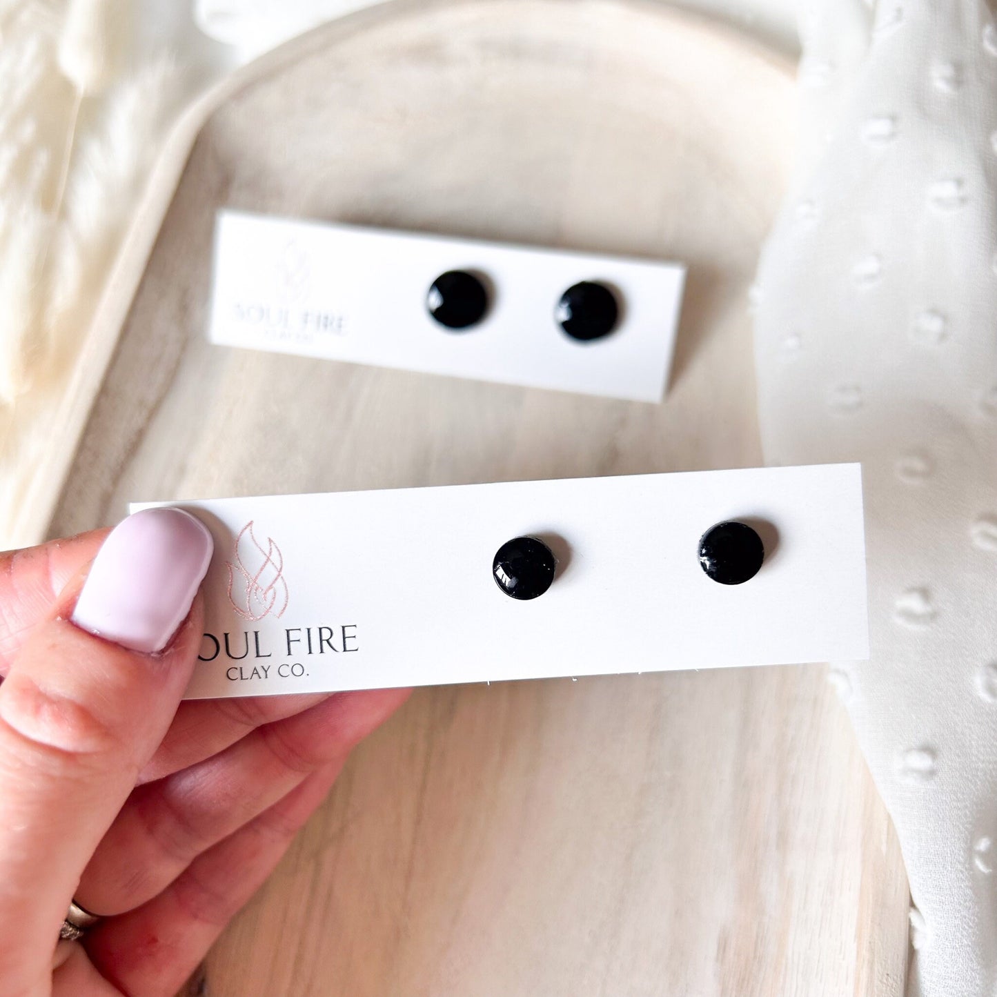 Black Stud Earrings