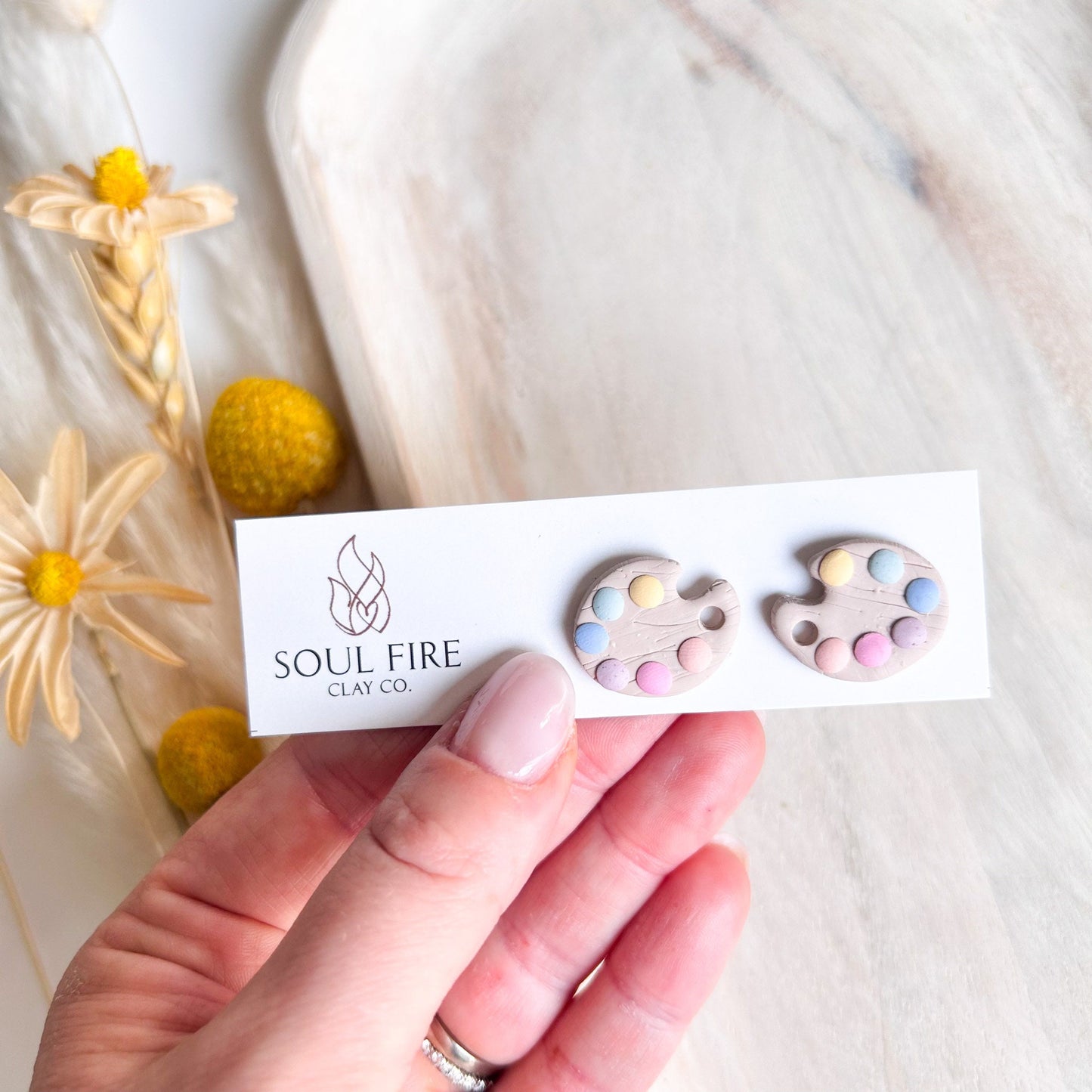 Paint Palette Stud statement Earrings