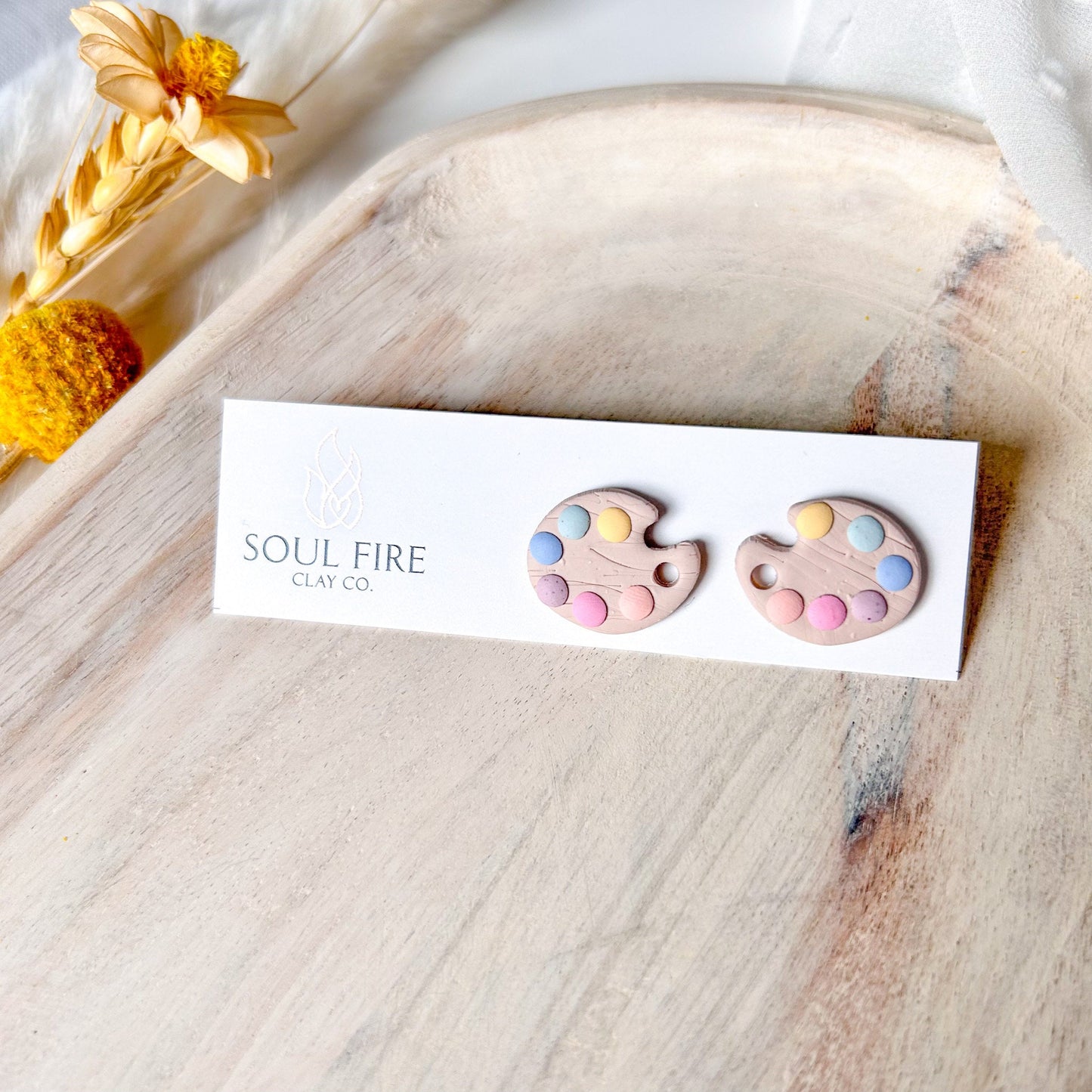 Paint Palette Stud statement Earrings