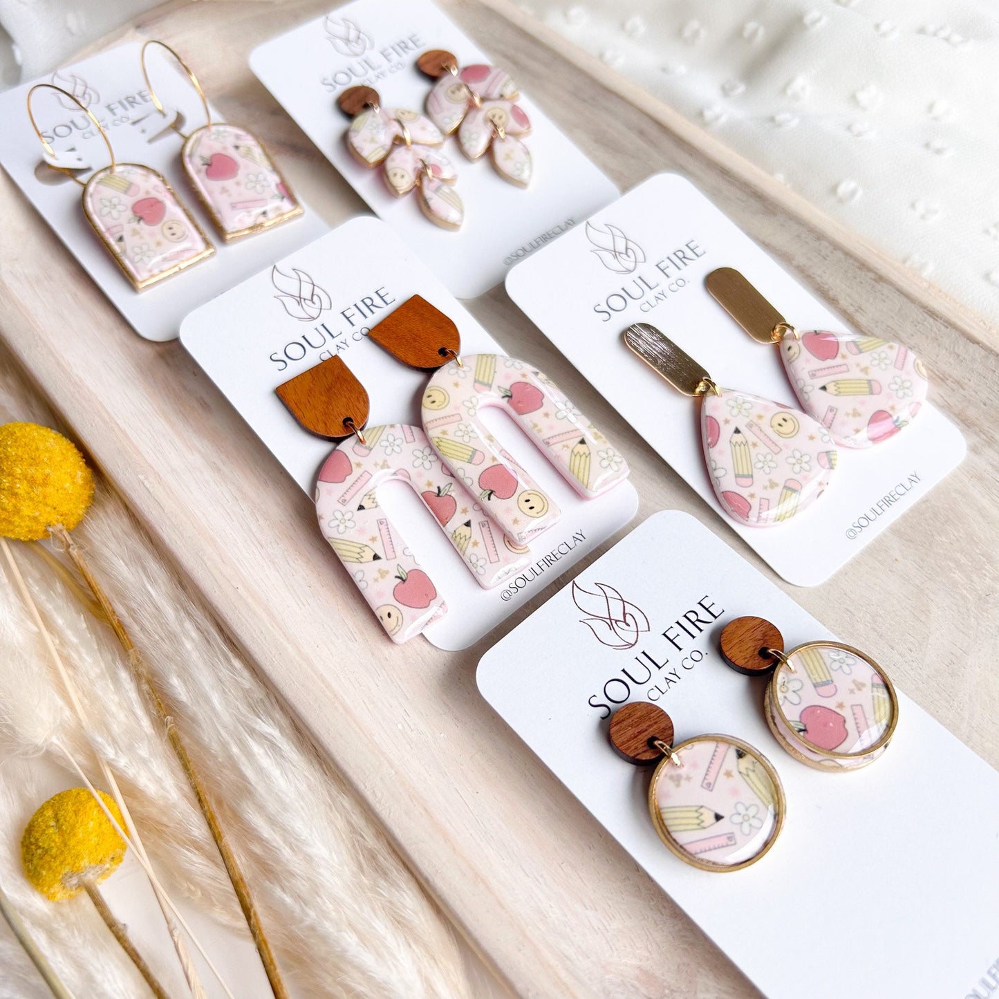 Apple Pencil Smiley statement Earrings