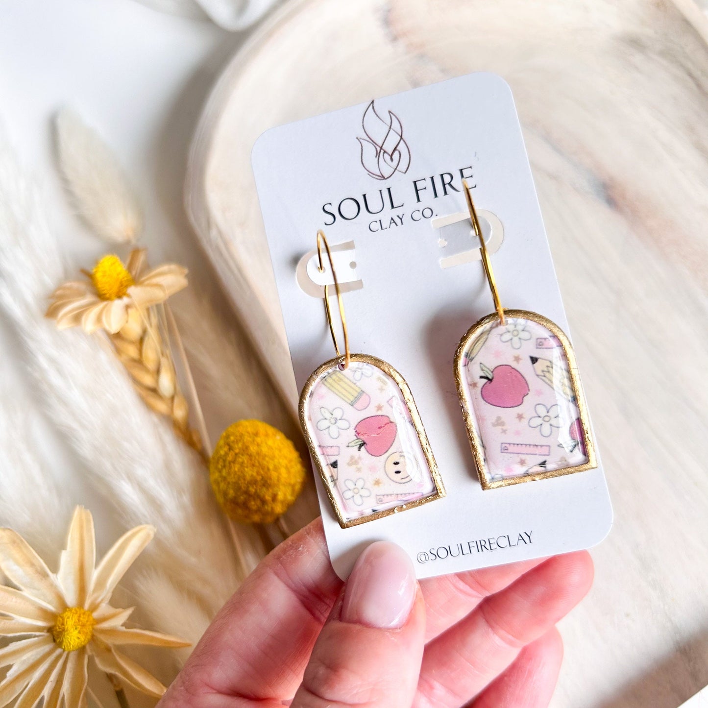 Apple Pencil Smiley statement Earrings