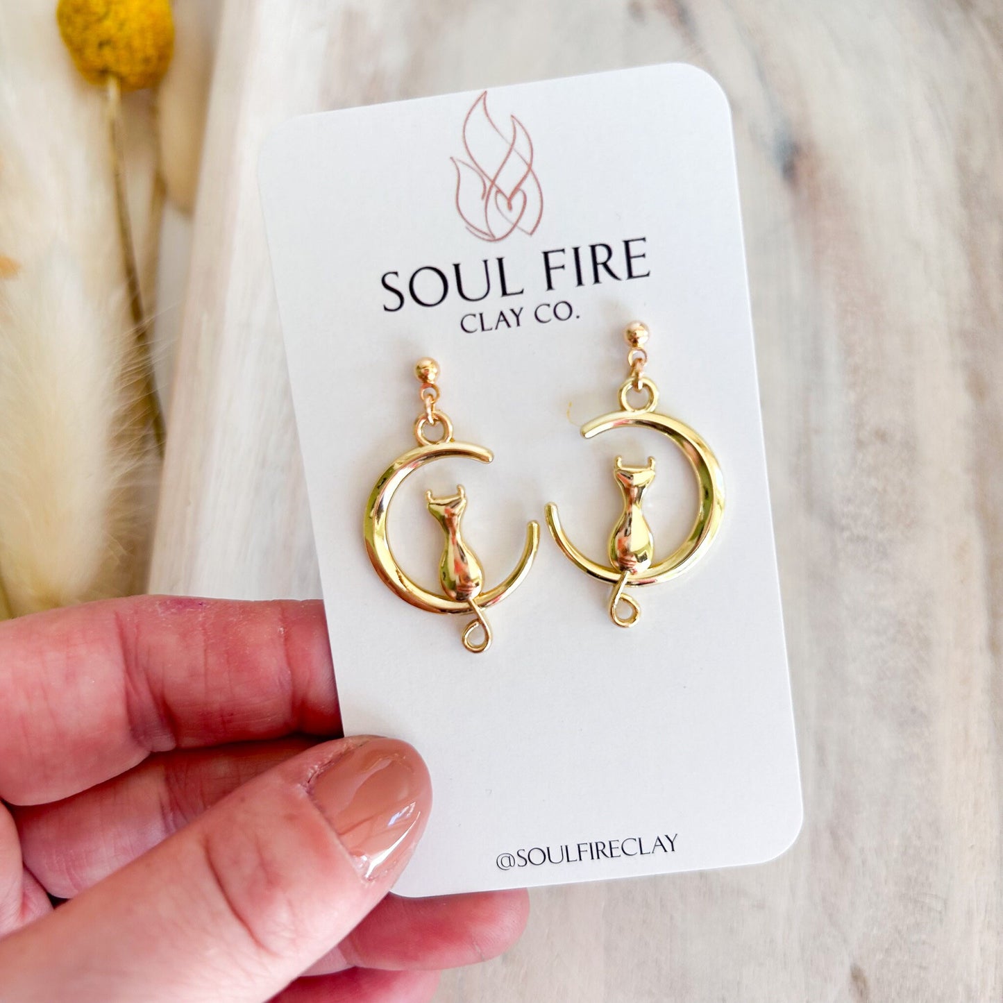 Crescent Cat statement Earrings