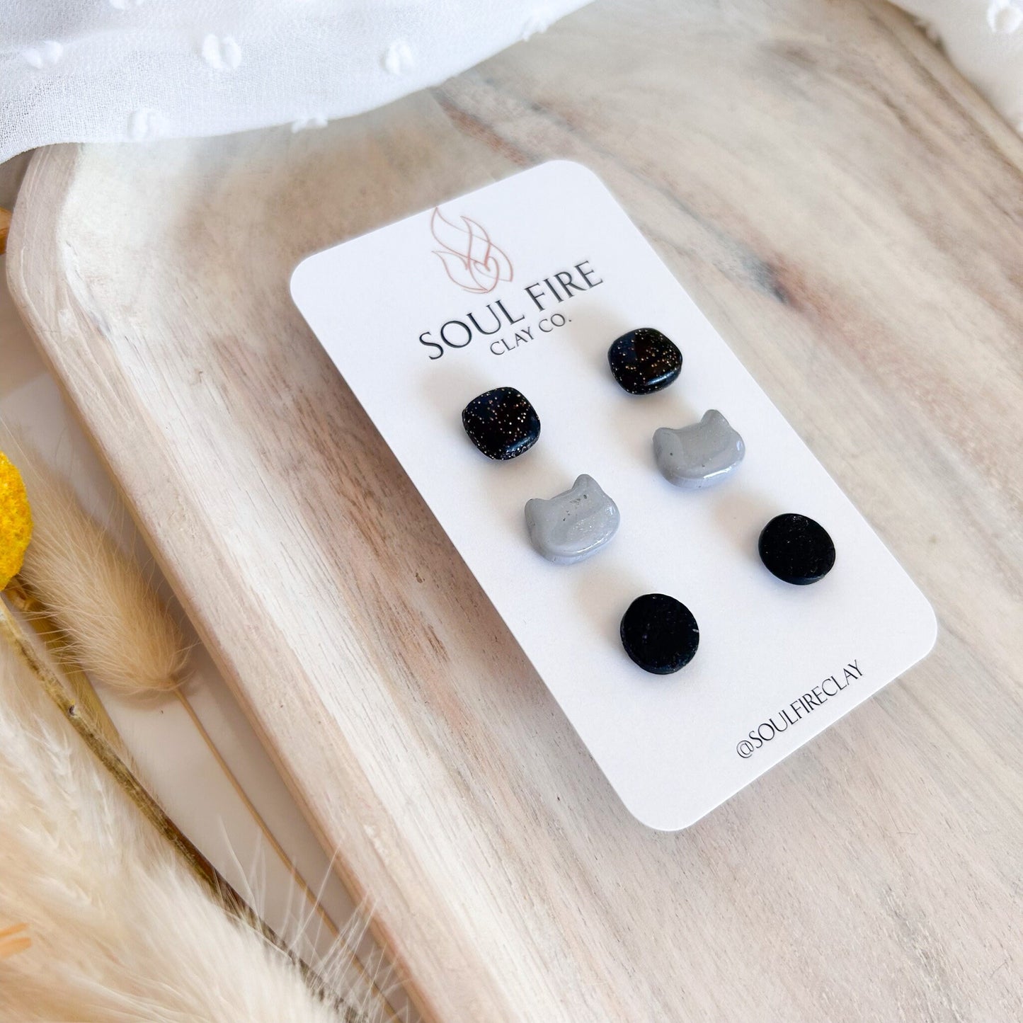 Monochrome stud statement Earrings
