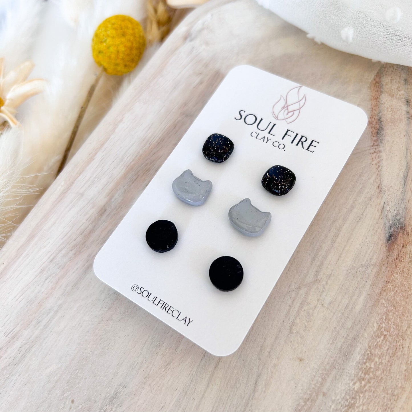 Monochrome stud statement Earrings