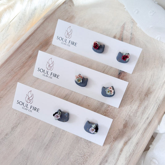 Cat Stud statement Earrings